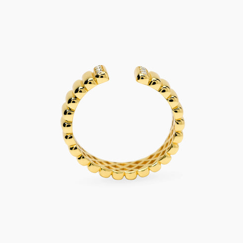 Anello Mabina 523512 Argento 925 Oro 18K Zirconi Aperto JANE Donna