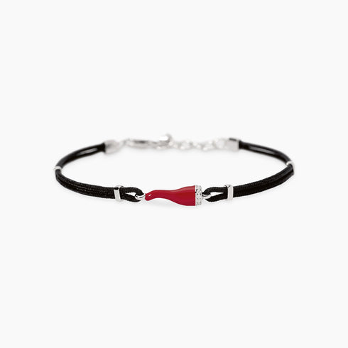 Bracciale Mabina 534119 Argento 925 Cornetto Cordino Uomo