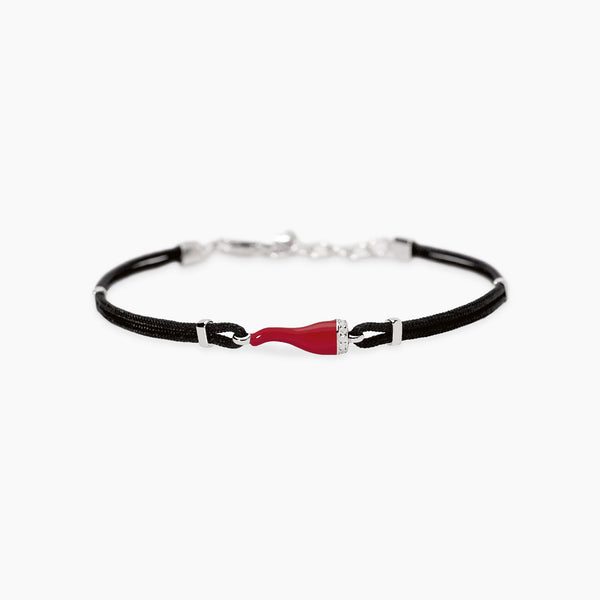 Bracciale Mabina 534119 Argento 925 Cornetto Cordino Uomo
