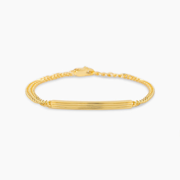 Bracciale Mabina 534154 Argento 925 Placcato Oro con Piastra JOHNNY