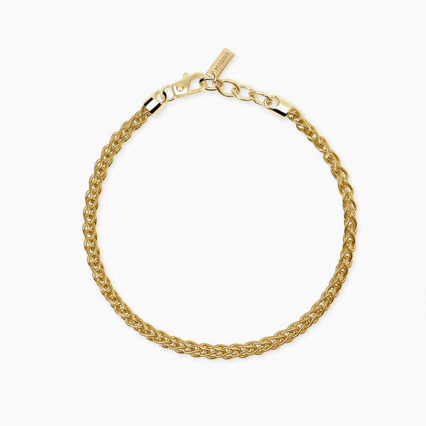 Bracciale Mabina 534158 Argento 925 Placcato Oro Catena Spiga Uomo