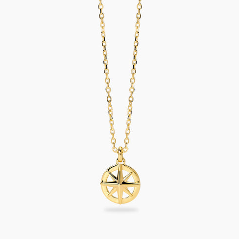Collana Mabina 553873 Argento 925 Dorato Rosa dei Venti JOURNEY