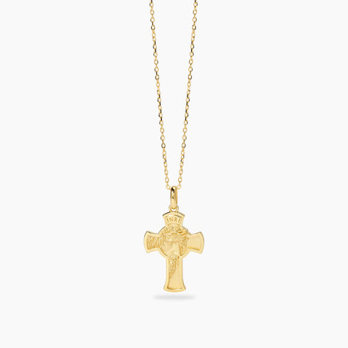 Collana Mabina 553879 Argento 925 Oro 18K Croce SACRUM Uomo