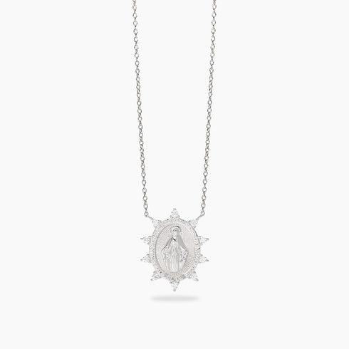 Girocollo Mabina 553893 Argento 925 Madonnina Zirconi PROTEGGIMI Donna