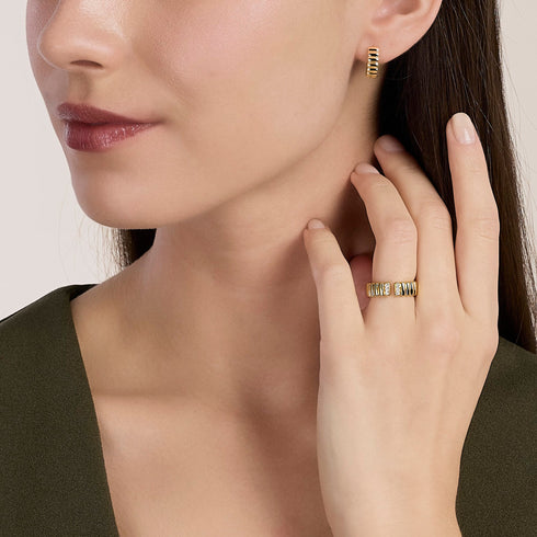 Orecchini Mabina 563969 Argento 925 Dorato Cerchio Donna
