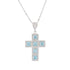 Collana Croce Argento 925 Zirconi Azzurri Michele Affidato CL-TY-000582