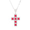 Collana Croce Argento 925 Zirconi Rossi Michele Affidato CL-TY-000586