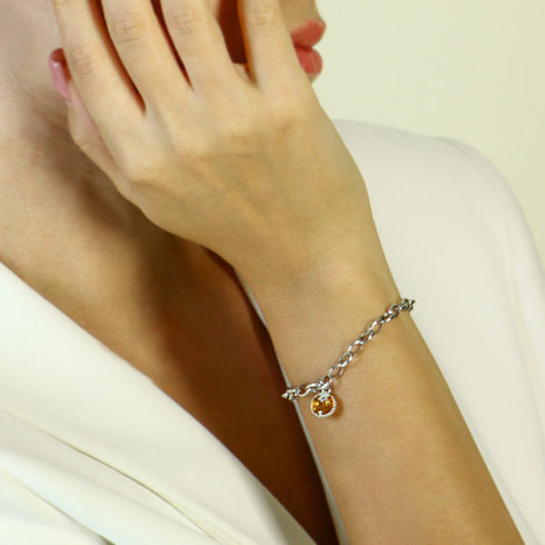 Bracciale Argento 925 Maschera Cristallo Giallo Michele Affidato BR-MA-000396