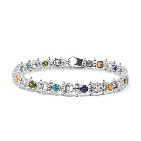 Bracciale Tennis Argento 925 Zirconi Maschere Michele Affidato BR-AP-000372