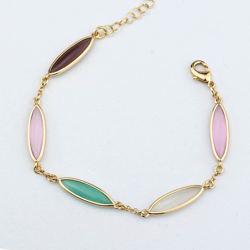 Bracciale Boccadamo XB1058D Placcato Oro Cristalli Multicolor