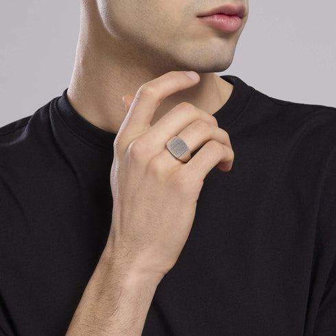 Anello argento uomo Mabina 523446 Satinato | Gioiellitosti.it