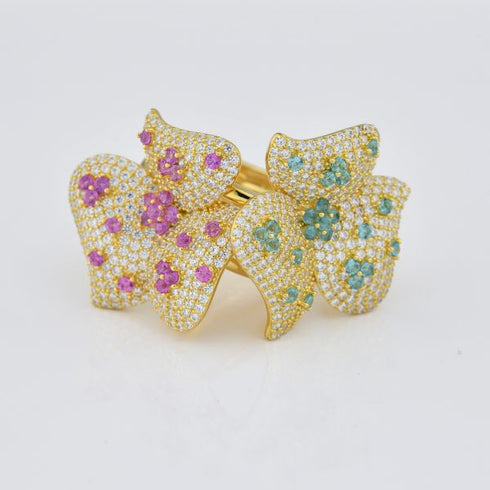 Anello Boccadamo AN515DV Argento Placcato oro Zirconi | Gioiellitosti.it