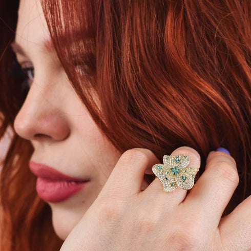 Anello Boccadamo AN515DV Argento Placcato oro Zirconi | Gioiellitosti.it