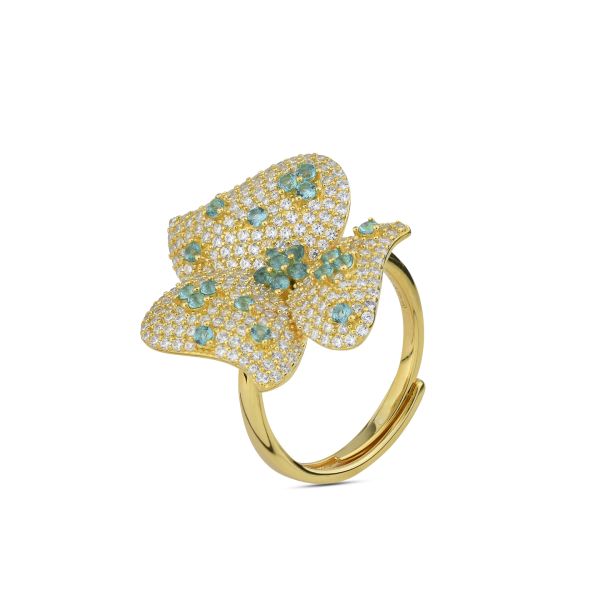 Anello Boccadamo AN515DV Argento Placcato oro Zirconi | Gioiellitosti.it