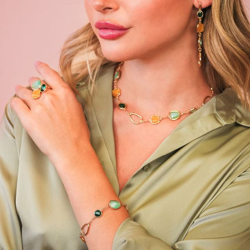 Anello Boccadamo XAN219D Bronzo Placcato Oro con pietre | Gioiellitosti.it