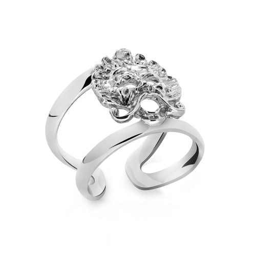 Anello Doppio Argento 925 Maschera Michele Affidato AN-AP-000174 | Gioielli Tosti