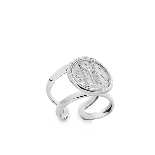 Anello Doppio Argento 925 Statere Kroton Michele Affidato AN-NO-000175 | Gioielli Tosti