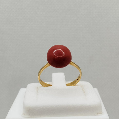 Anello in corallo e oro 18k 2.90 gr | Gioiellitosti.it