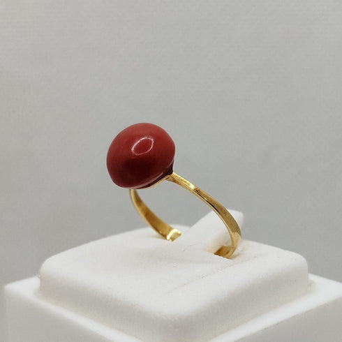 Anello in corallo e oro 18k 2.90 gr | Gioiellitosti.it