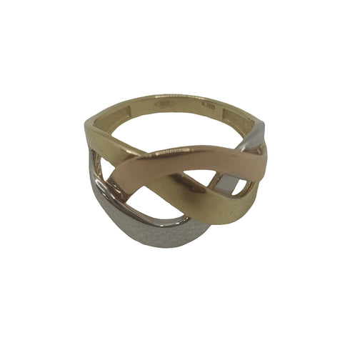 Anello oro 18k donna Fascia larga 3 colori oro 5,0 gr | Gioiellitosti.it