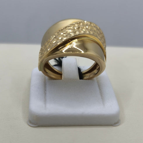 Anello oro fascia lascia larga diamantata 5,20 g 21 cm | Gioiellitosti.it