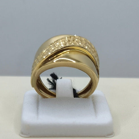Anello oro fascia lascia larga diamantata 5,20 g 21 cm | Gioiellitosti.it