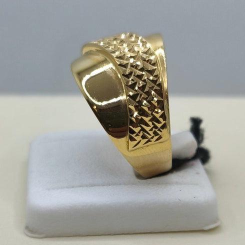 Anello oro fascia lascia larga diamantata 5,20 g 21 cm | Gioiellitosti.it