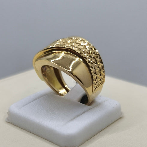 Anello oro fascia lascia larga diamantata 5,20 g 21 cm | Gioiellitosti.it