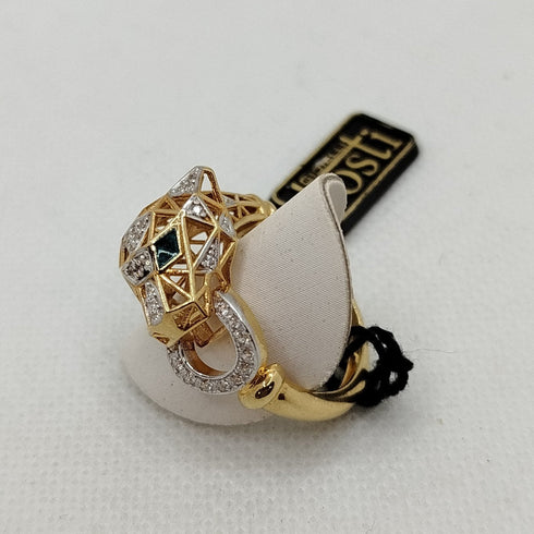 Anello Puma in oro 18k Fascia con zirconi 6.20 gr | Gioiellitosti.it