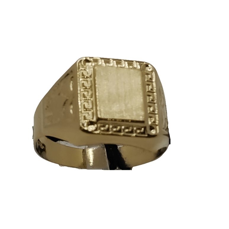 Anello Uomo In Acciaio Inossidabile Con Quadrato In Zirconia, Placcato Oro, OAKKY, Taglie Dalla 14 Alla 27 - 3