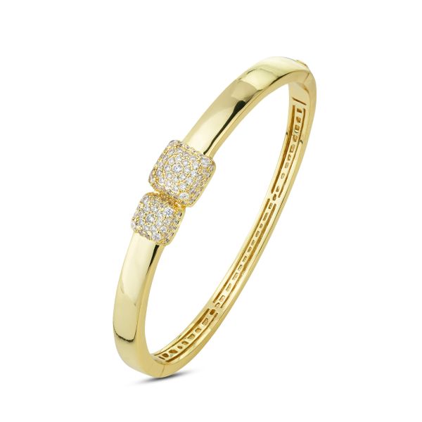 Bracciale Boccadamo XB1047D Rigido Placcato Oro Zirconi | Gioiellitosti.it