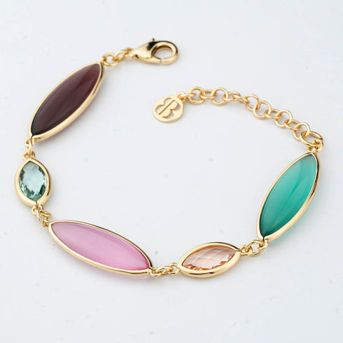 Bracciale Boccadamo XB1062D Dorato con Cristalli Colorati | Gioielli Tosti