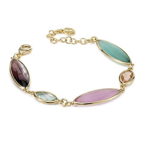 Bracciale Boccadamo XB1062D Dorato con Cristalli Colorati | Gioielli Tosti