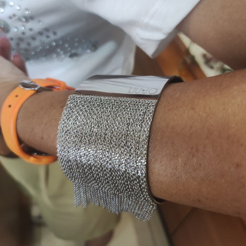 Bracciale Liu Jo LJ1222 rigido acciaio maglie pendenti | Gioiellitosti.it