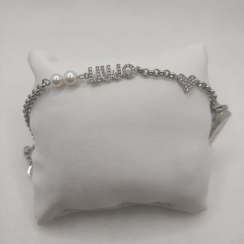 Bracciale Liu Jo LJ1690 catena perle ciondoli logo | Gioiellitosti.it