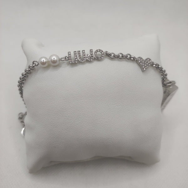 Bracciale Liu Jo LJ1690 catena perle ciondoli logo | Gioiellitosti.it