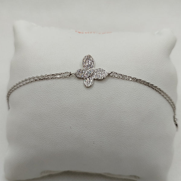 Bracciale oro 18k bianco ciondolo farfalla 19 cm 4.50 gr | Gioiellitosti.it