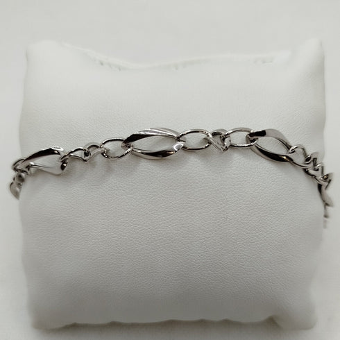 Bracciale oro 18k bianco donna maglia larga 20 cm 3.80 gr | Gioiellitosti.it