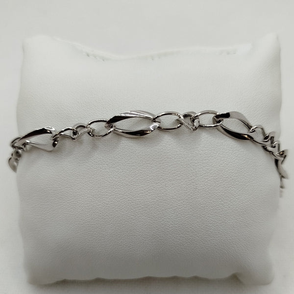 Bracciale oro 18k bianco donna maglia larga 20 cm 3.80 gr | Gioiellitosti.it