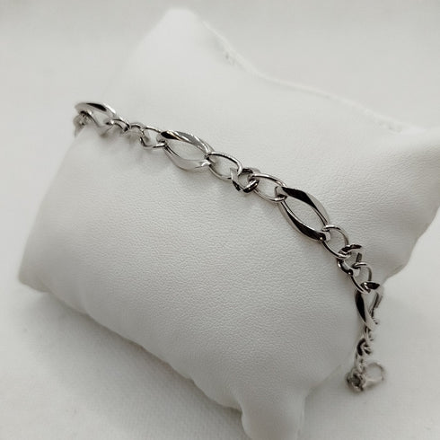 Bracciale oro 18k bianco donna maglia larga 20 cm 3.80 gr | Gioiellitosti.it