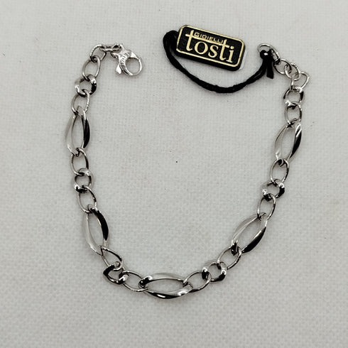 Bracciale oro 18k bianco donna maglia larga 20 cm 3.80 gr | Gioiellitosti.it