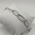 Bracciale oro 18k bianco maglia ovale diamantata 21 cm 4.30 gr | Gioiellitosti.it