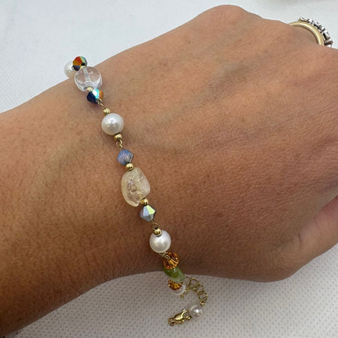 Bracciale oro 18k donna Pietre colorate 19 cm 4.10 g | Gioiellitosti.it