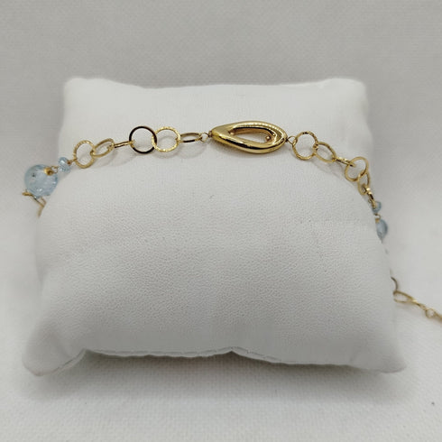 Bracciale oro 18k donna topazio azzurro 3.10 gr | Gioiellitosti.it