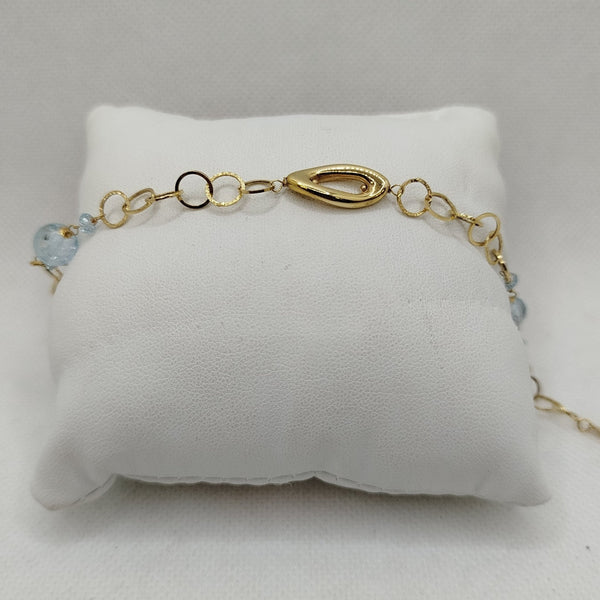 Bracciale oro 18k donna topazio azzurro 3.10 gr | Gioiellitosti.it