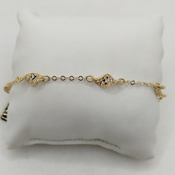 Bracciale oro 18k finitura traforata diamantata 22 cm 4.30 gr | Gioiellitosti.it