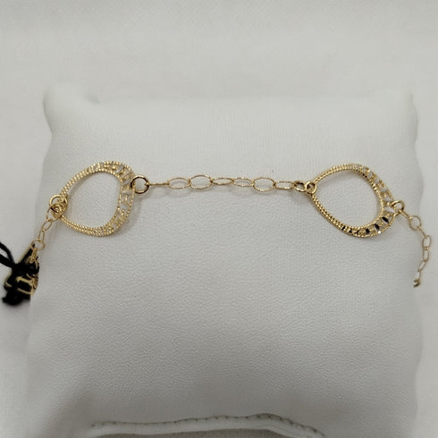 Bracciale oro 18k maglia con ciondoli 20 cm 3.50 gr | Gioiellitosti.it