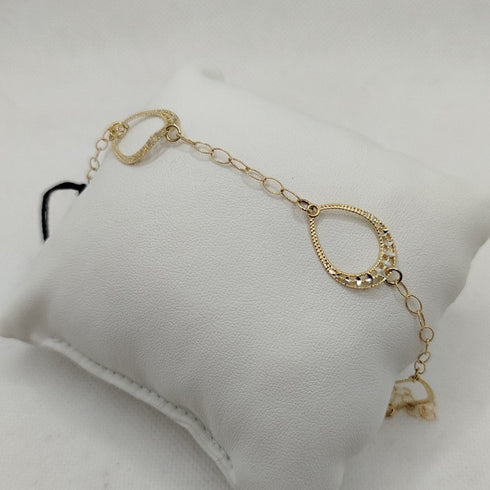 Bracciale oro 18k maglia con ciondoli 20 cm 3.50 gr | Gioiellitosti.it
