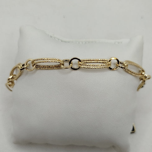 Bracciale oro 18k maglia ovale diamantata 19 cm 3.50 gr | Gioiellitosti.it