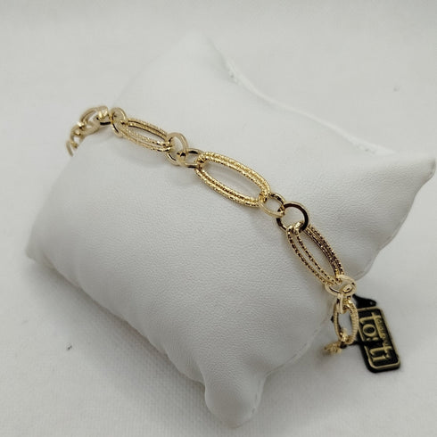 Bracciale oro 18k maglia ovale diamantata 19 cm 3.50 gr | Gioiellitosti.it